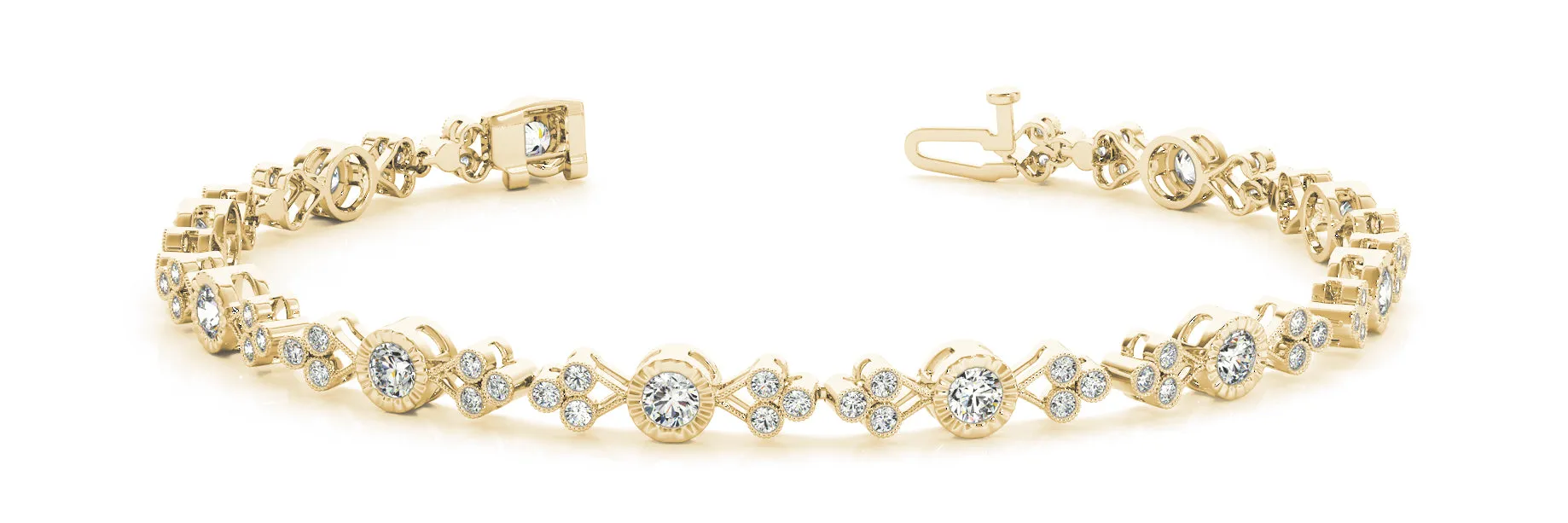 14K Diamond Cluster/Single Stone Bracelet