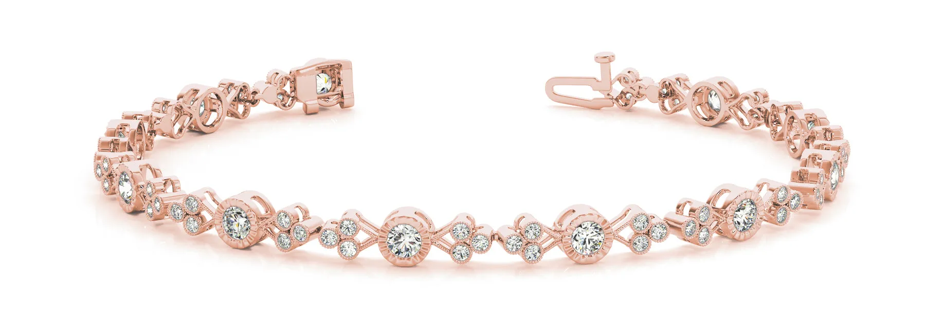 14K Diamond Cluster/Single Stone Bracelet