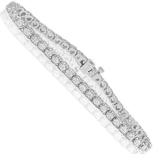 14K Gold Diamond Tennis Bracelet 3 MM 4.4 CTW
