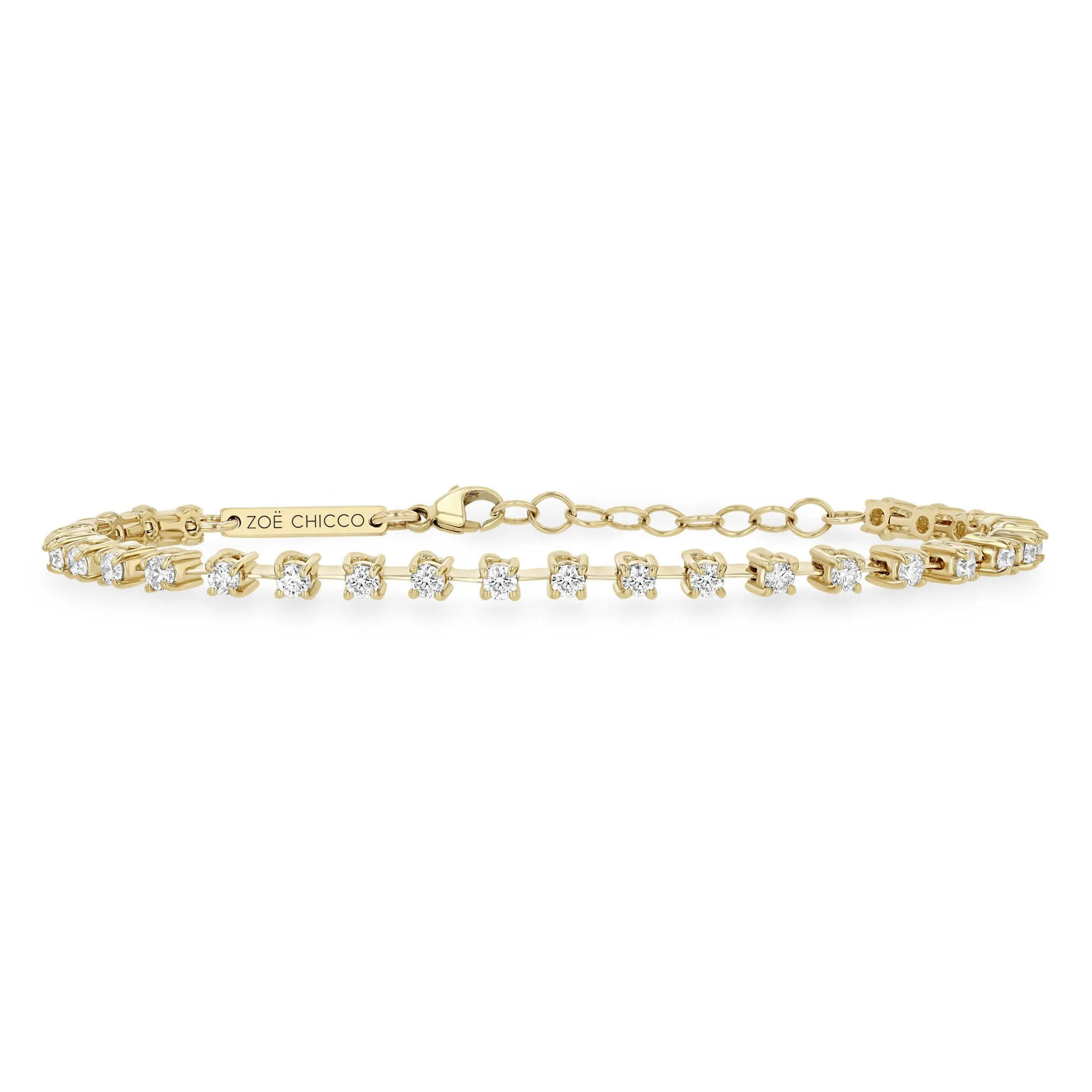 14k Prong Diamond Dash Tennis Bracelet