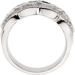 14k White Gold Sapphire & 1/3 CTW Diamond Anniversary Band, Size 6