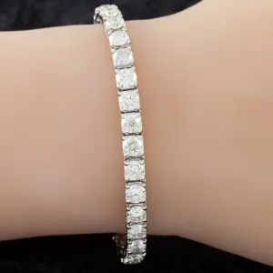 14k White Gold Tennis Bracelet 13.98 ct TDW VS - SI, I - J 7" Long