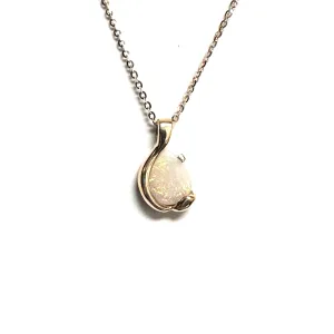14K Yellow and White Gold Opal Pendant