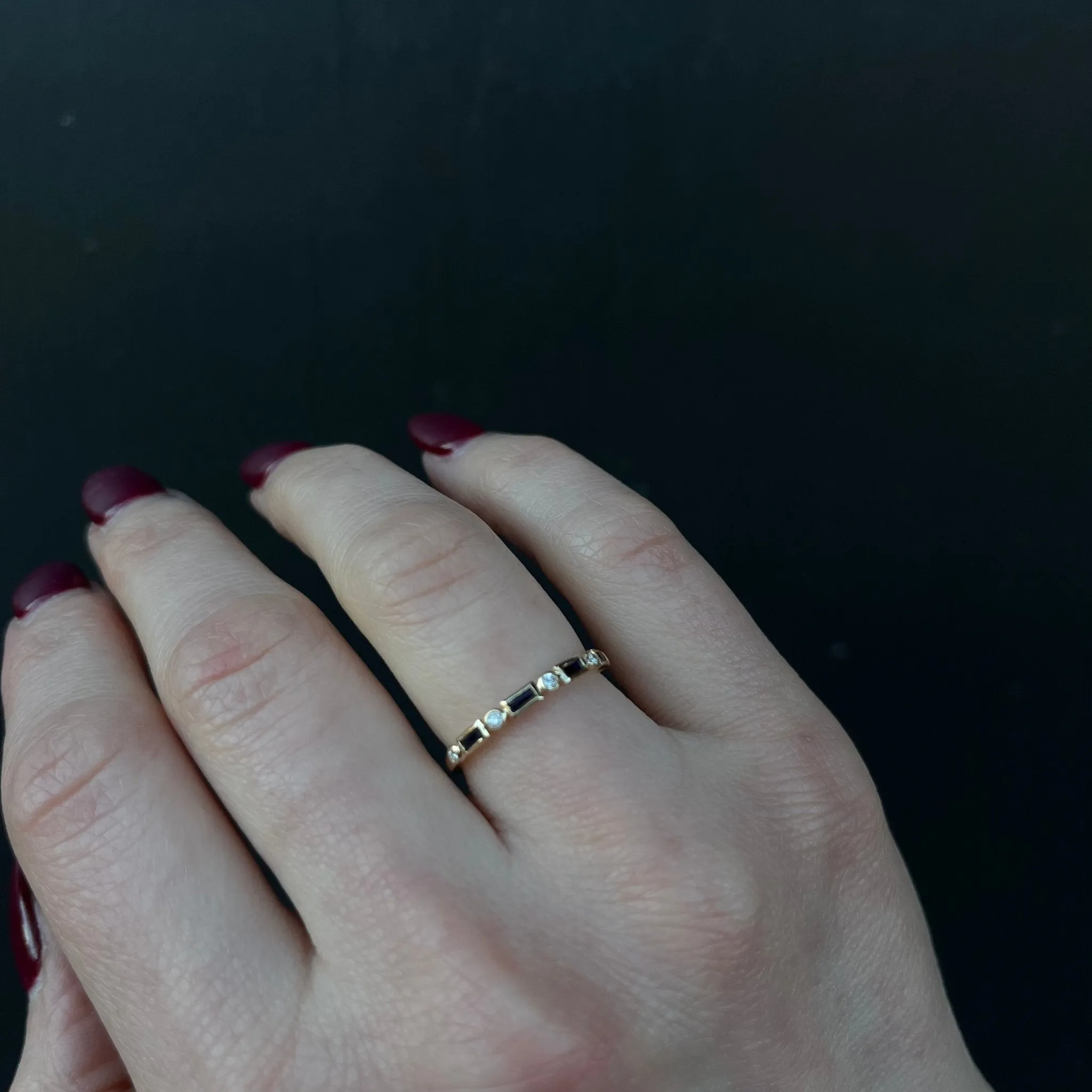 14K Yellow Gold 0.22 CTW Sapphire and Diamond Band