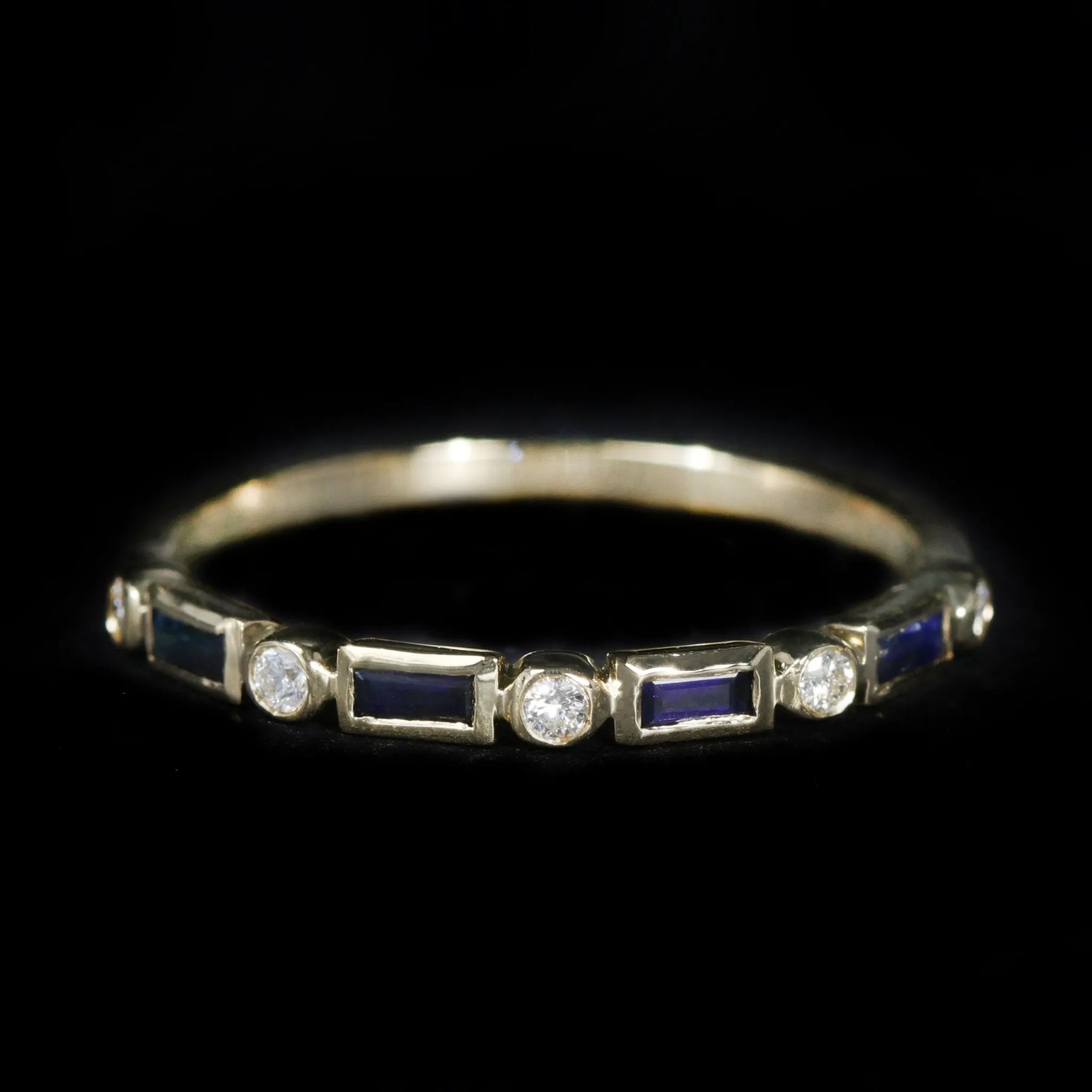 14K Yellow Gold 0.22 CTW Sapphire and Diamond Band