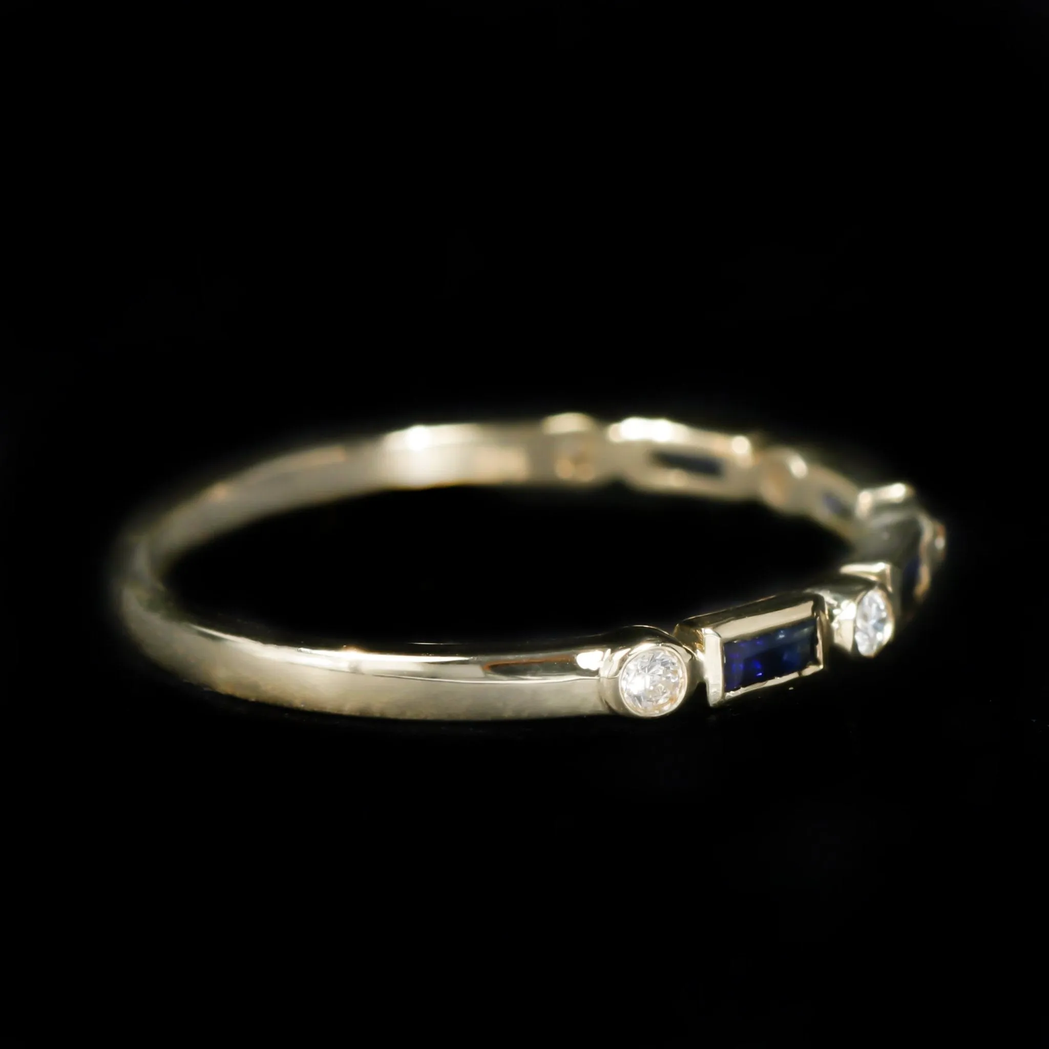 14K Yellow Gold 0.22 CTW Sapphire and Diamond Band