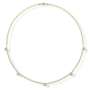 14K Yellow Gold Australian Opal /Diamond Neckpiece