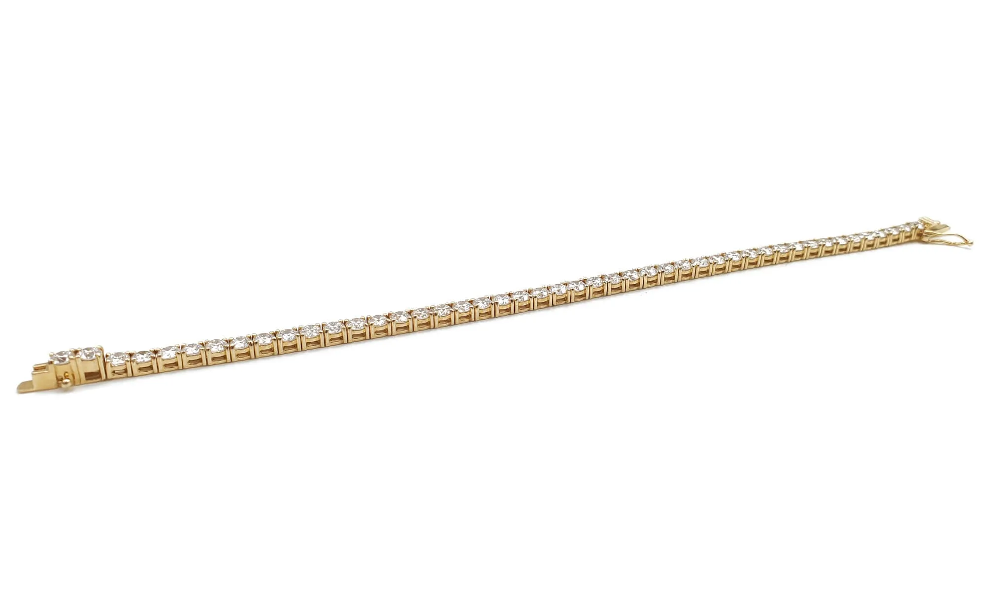 14K Yellow Gold Diamond Tennis Bracelet, 8.80ctw, 12.57g