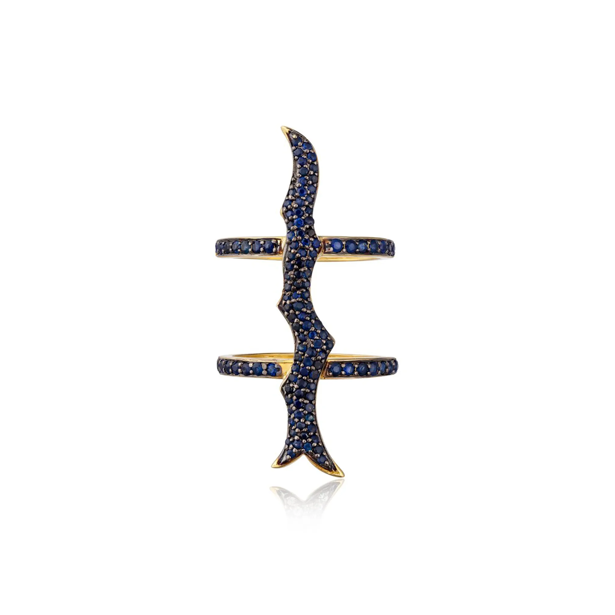 14K Yellow Gold Ring with Blue Sapphire