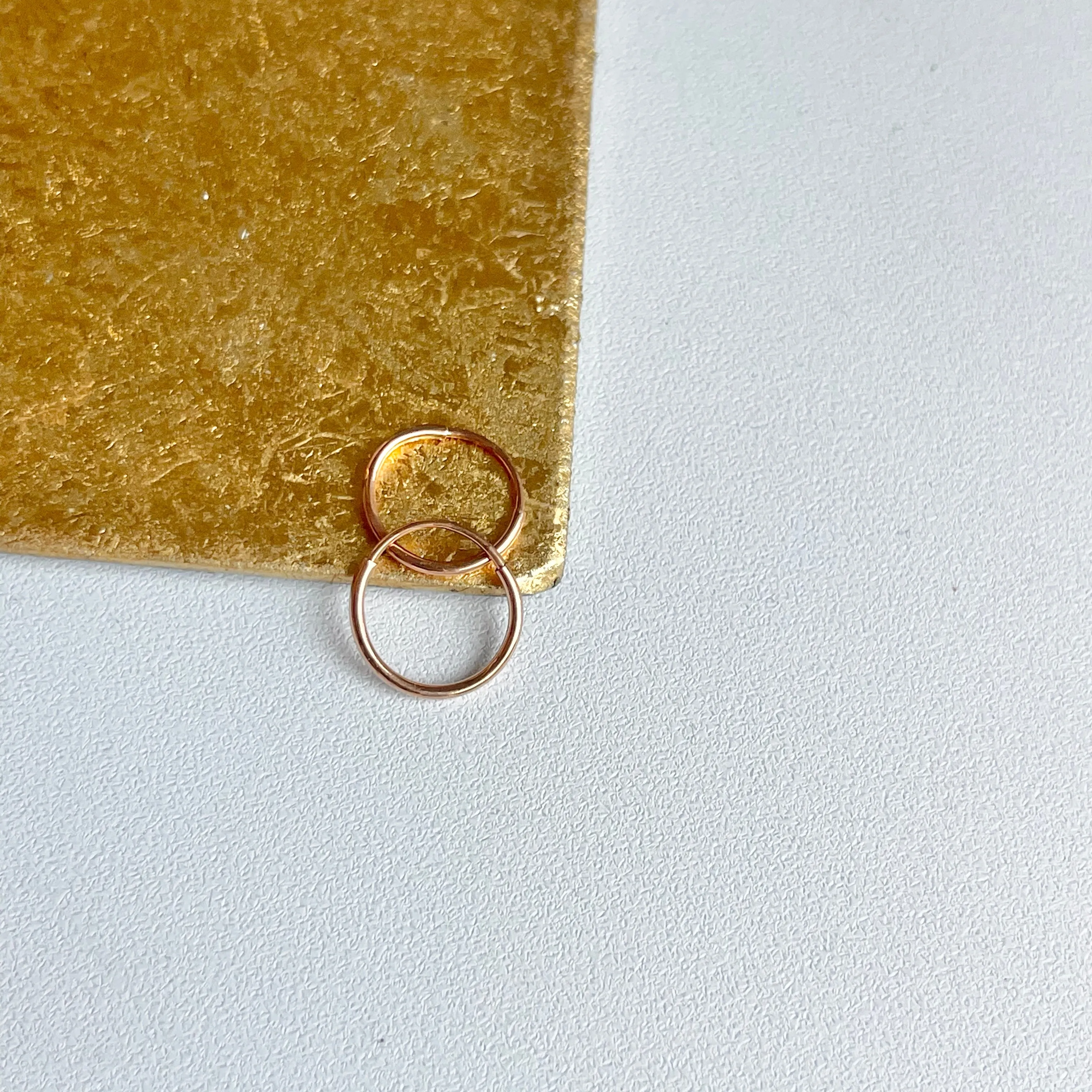 14KT Rose Gold 1.25mm Endless Hoop Earrings 14mm