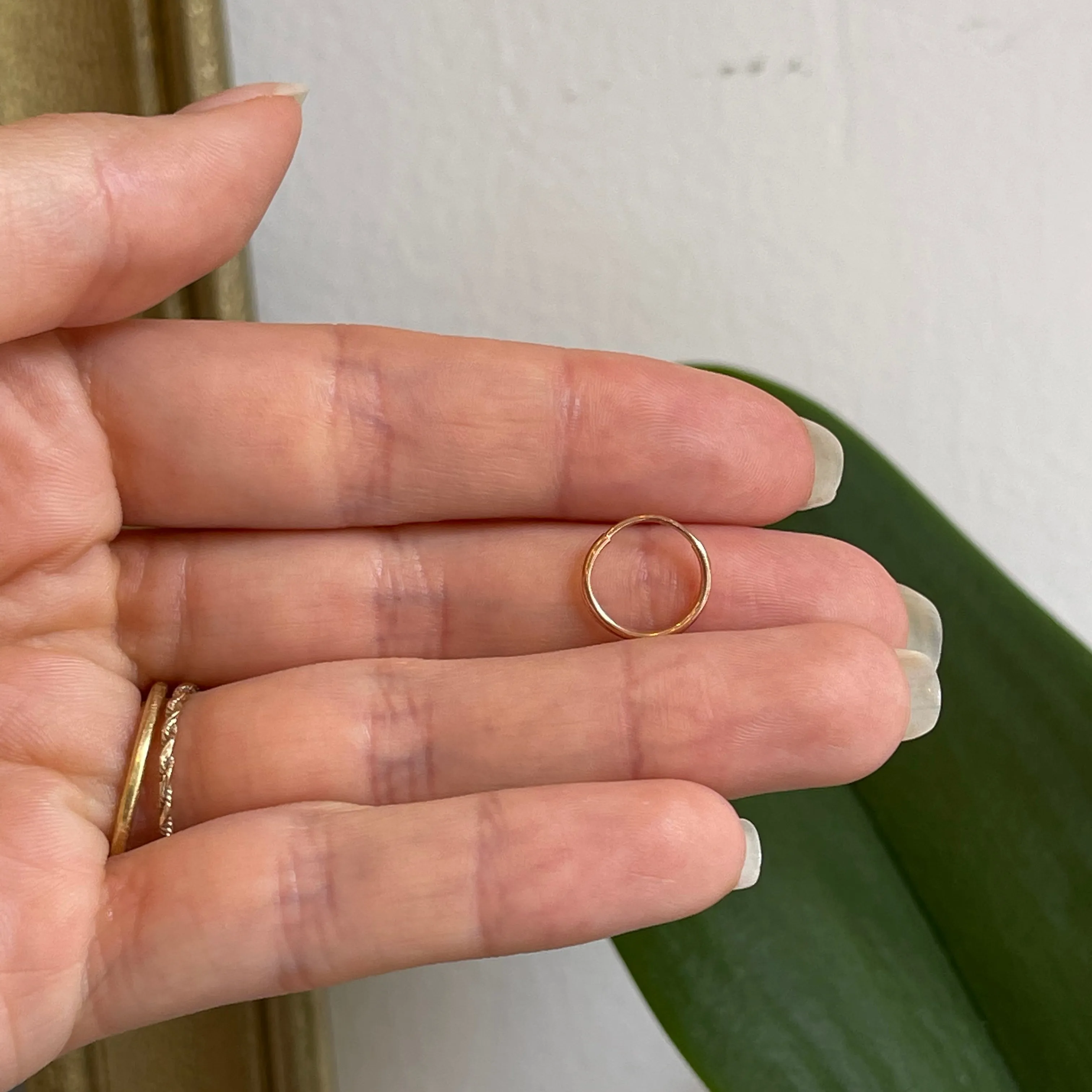 14KT Rose Gold 1.25mm Endless Hoop Earrings 14mm