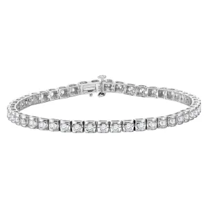 14kt White Gold Womens Round Diamond Studded Tennis Bracelet 2 Cttw