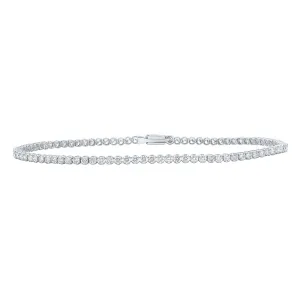 14kt White Gold Womens Round Diamond Tennis Bracelet 2-1/5 Cttw