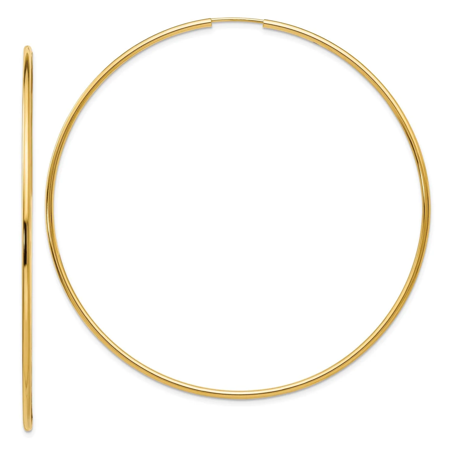 14KT Yellow Gold 70X1.5MM Hoop Earrings
