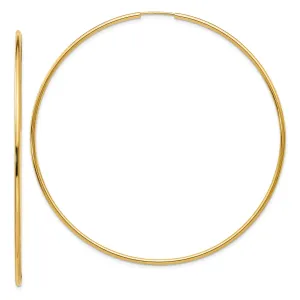 14KT Yellow Gold 70X1.5MM Hoop Earrings
