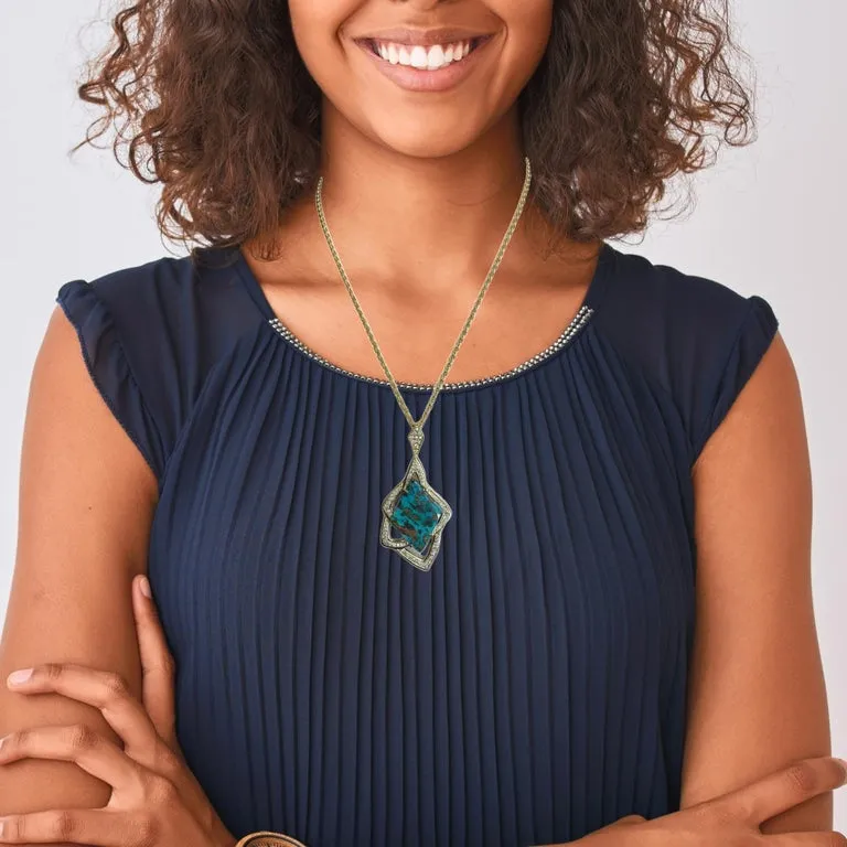 15.67 Carat Boulder Opal and Diamond Retro Style Pendant in 18k Yellow Gold