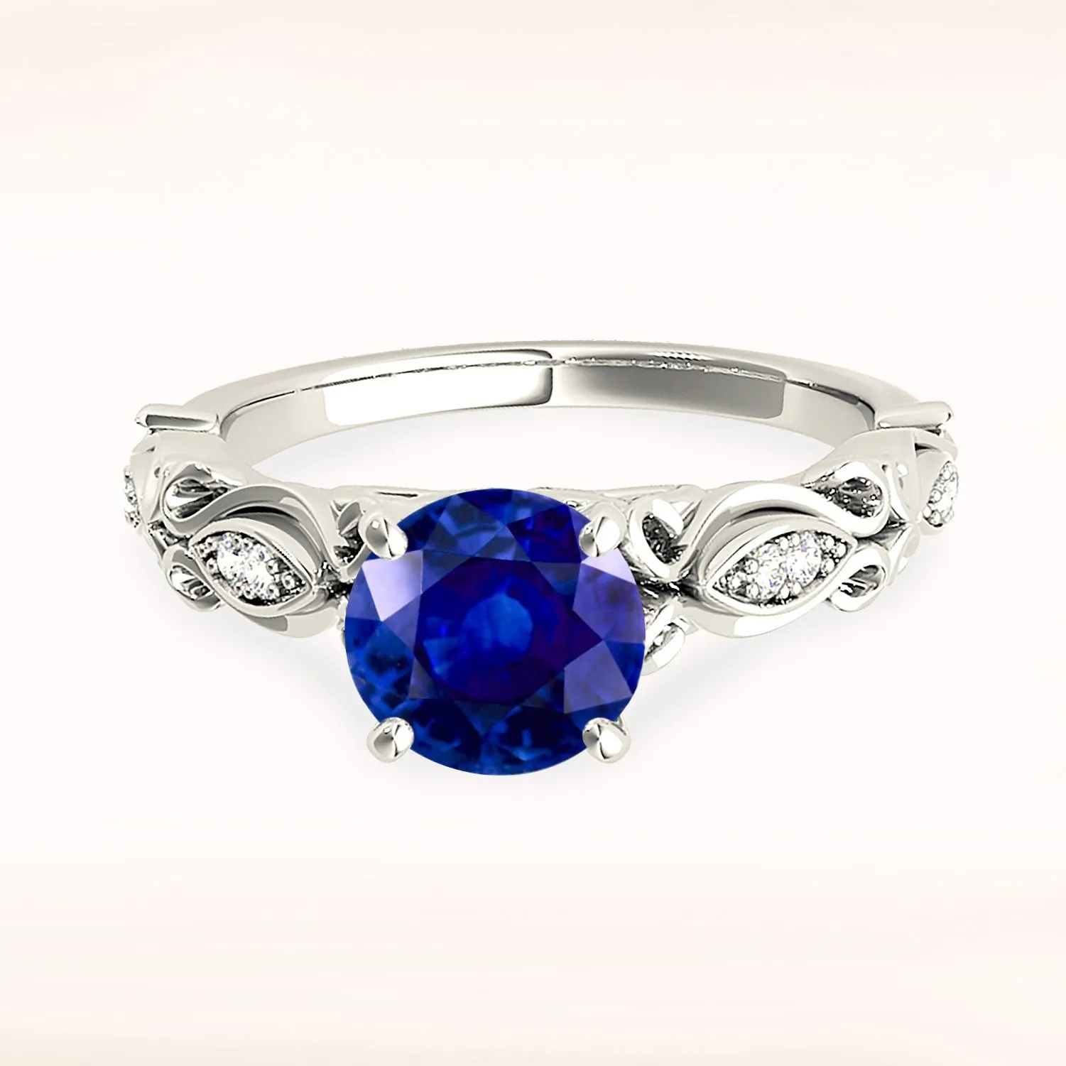 1.80 ct. Genuine Blue Sapphire Vintage Ring