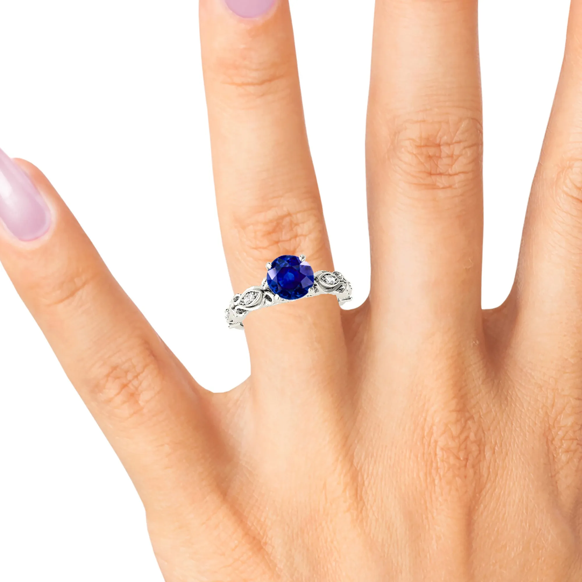 1.80 ct. Genuine Blue Sapphire Vintage Ring
