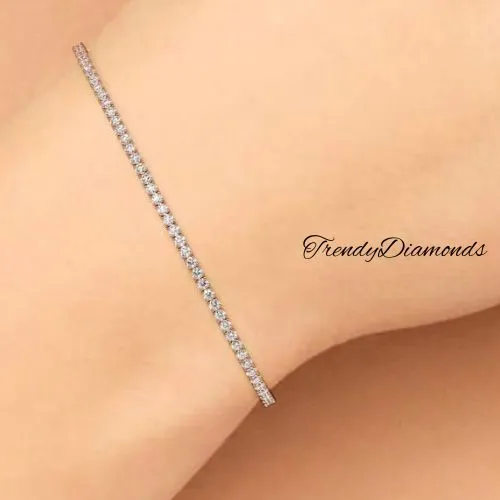 1.80ctw Round Brilliant Diamond Eternity Tennis Bracelet set in 14k Rose Gold