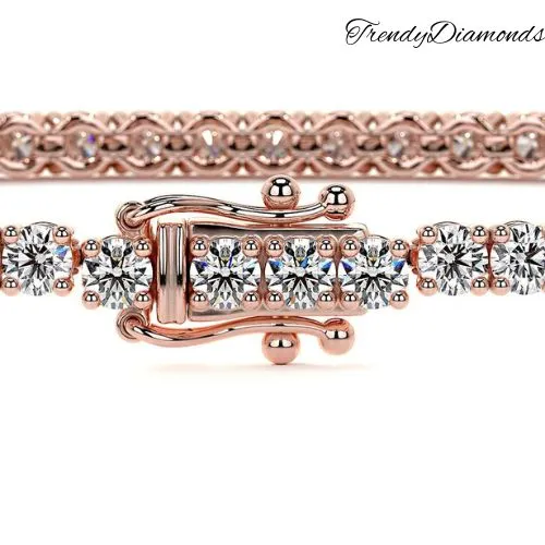 1.80ctw Round Brilliant Diamond Eternity Tennis Bracelet set in 14k Rose Gold