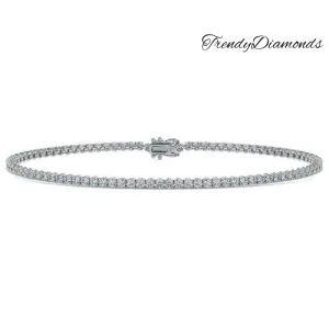 1.80ctw Round Brilliant Diamond Eternity Tennis Bracelet set in 14k White Gold