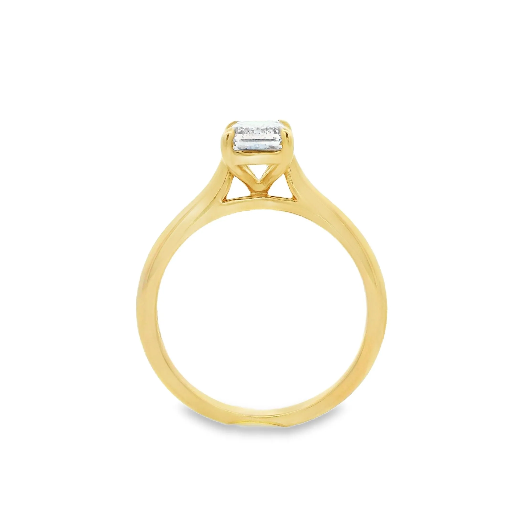 18ct Yellow Gold 1.50ct Emerald Cut Lab Grown Diamond Solitaire Ring