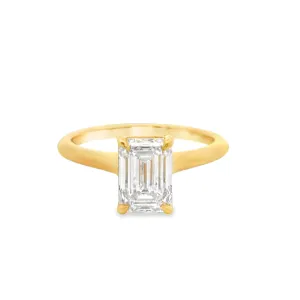 18ct Yellow Gold 1.50ct Emerald Cut Lab Grown Diamond Solitaire Ring