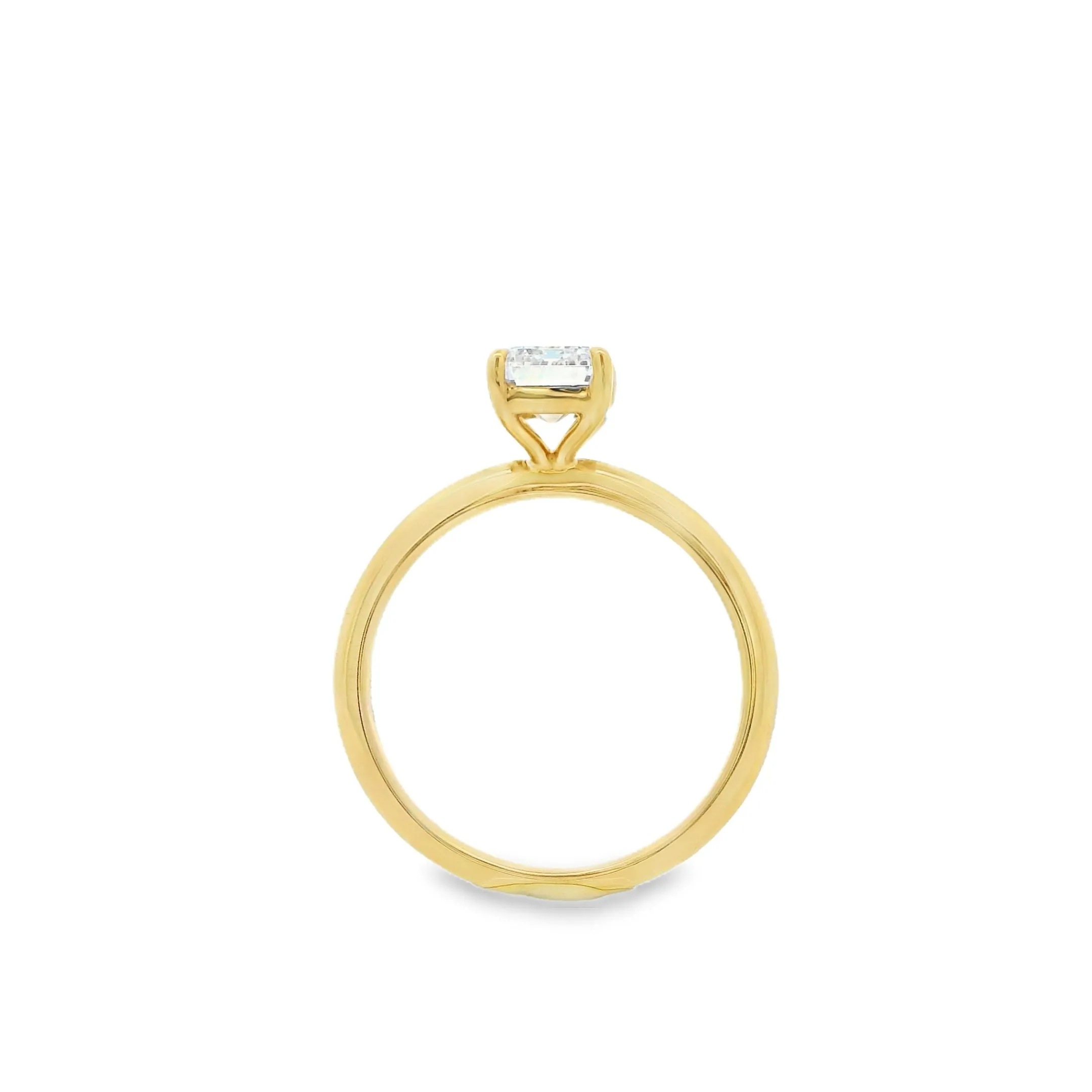 18ct Yellow Gold 1.51ct Emerald Cut Lab Grown Diamond Solitaire Ring