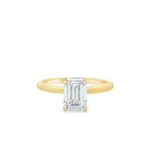 18ct Yellow Gold 1.51ct Emerald Cut Lab Grown Diamond Solitaire Ring