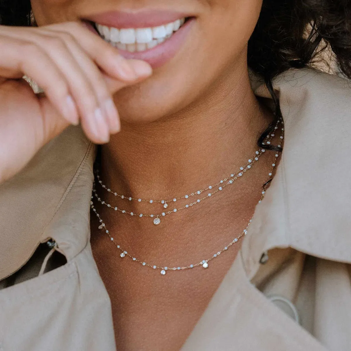 18K Gold & Opal Resin "Classic Supreme" Necklace with Diamond