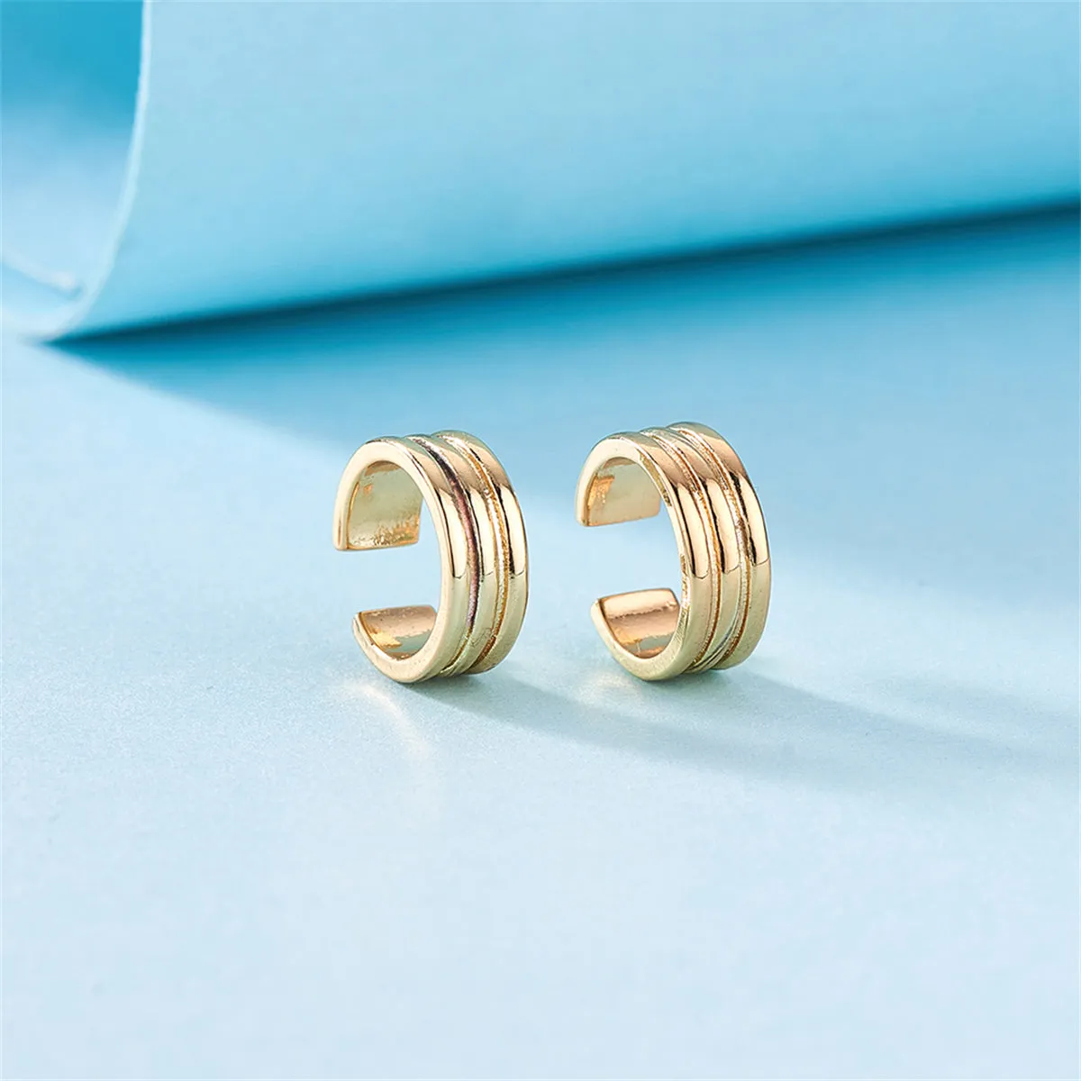 18K Gold-Plated Stacked Ear Cuffs