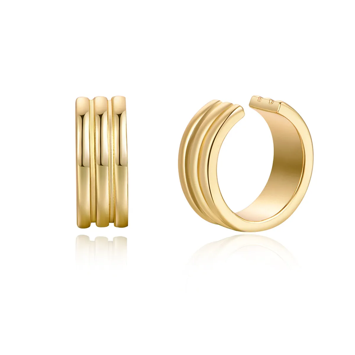 18K Gold-Plated Stacked Ear Cuffs