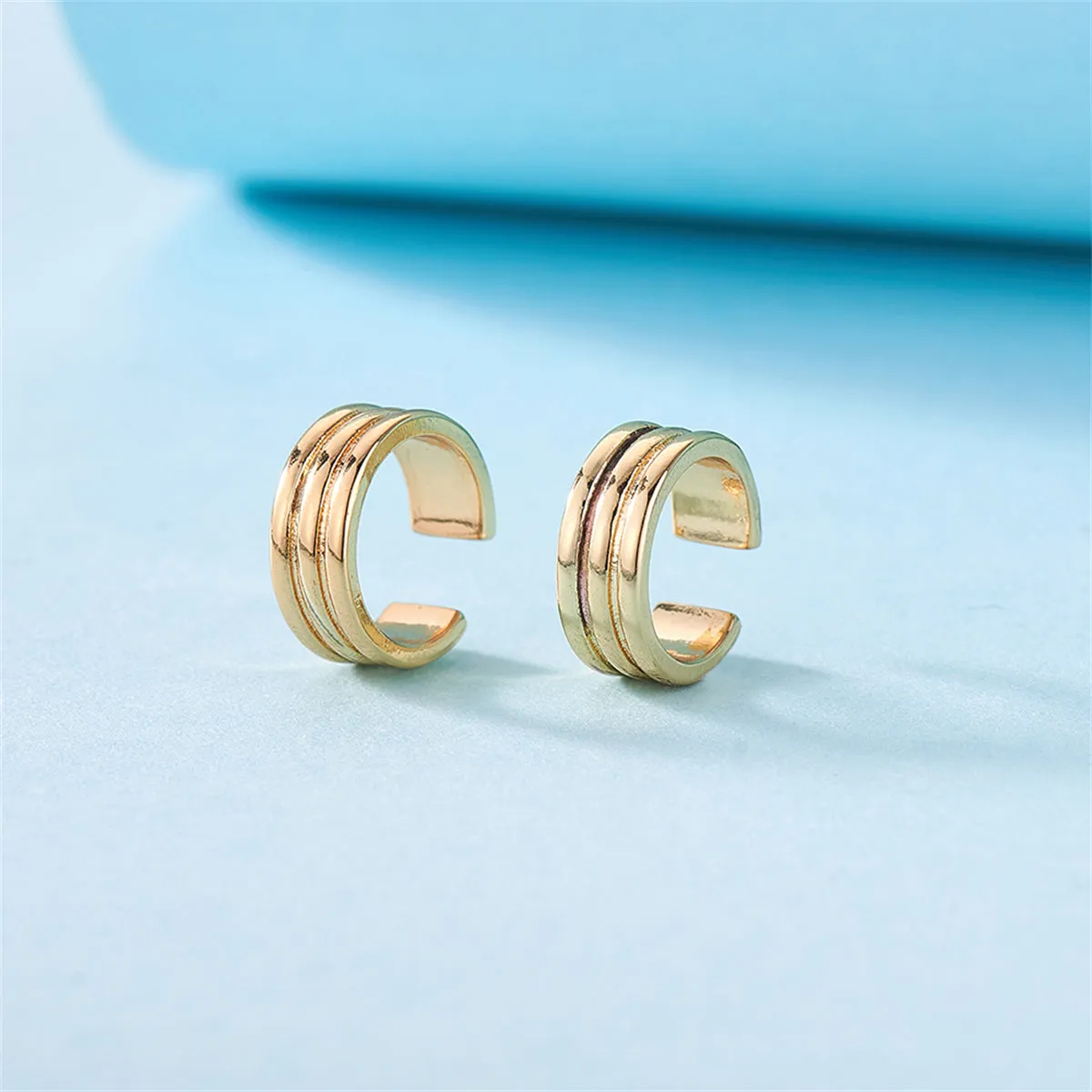 18K Gold-Plated Stacked Ear Cuffs