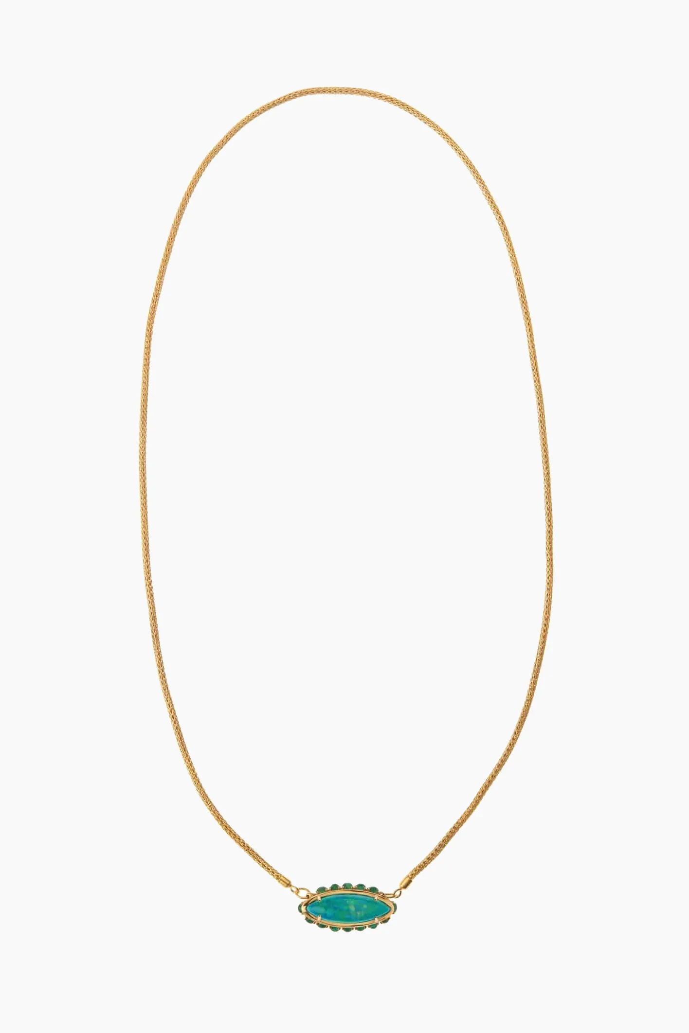 18K Yellow Gold & Opal Blue Lagoon Necklace