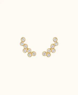 18K Yellow Gold Diamond Clique Earrings