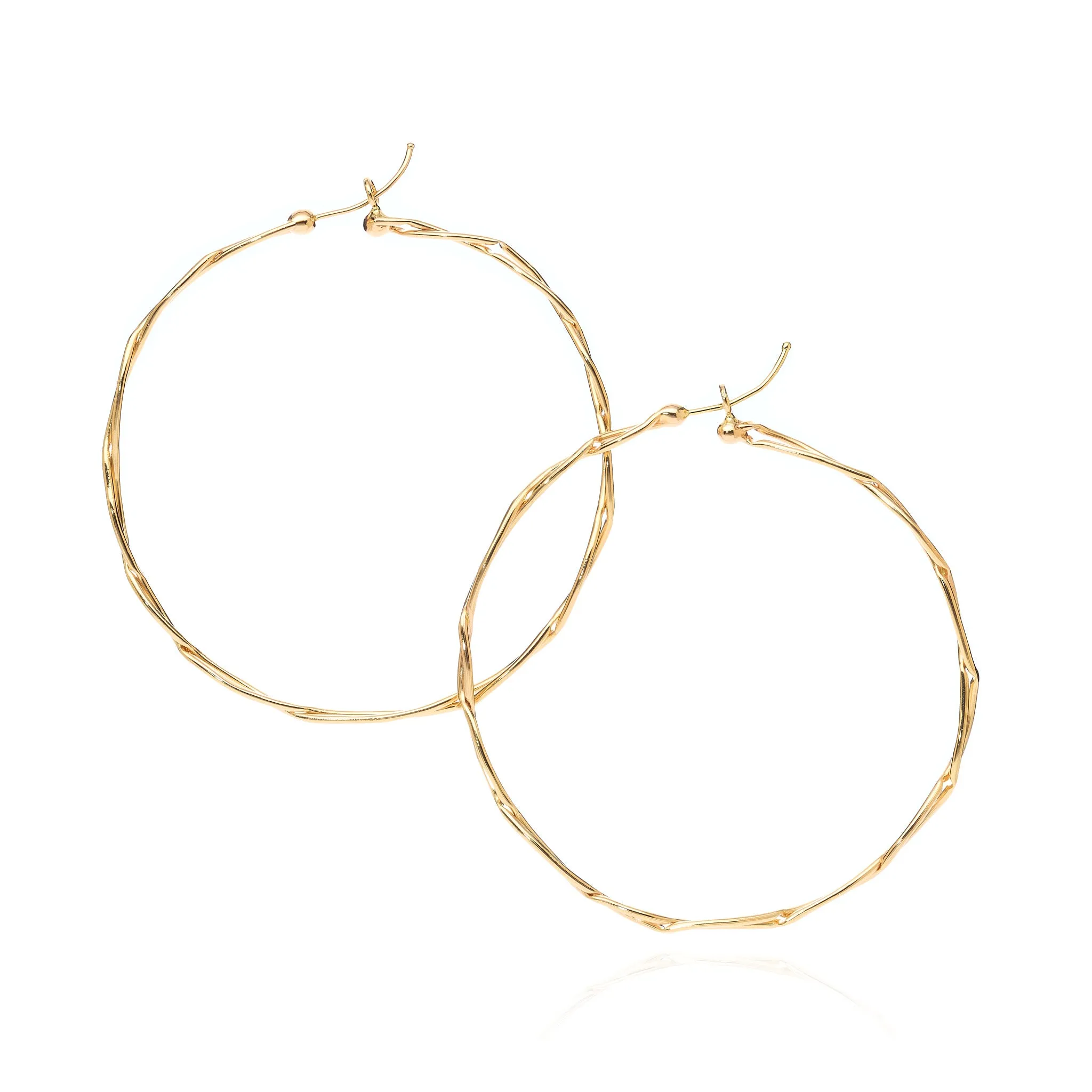 18k Yellow Gold "Midi" Wrapped Hoop Earring
