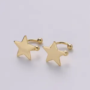 1x Gold Ear cuff, No piercing ear cuff, Fake piercing, Ear cuff, Helix no piercing hoop, Star ear cuff, Love earring, ear cuff, AI-138