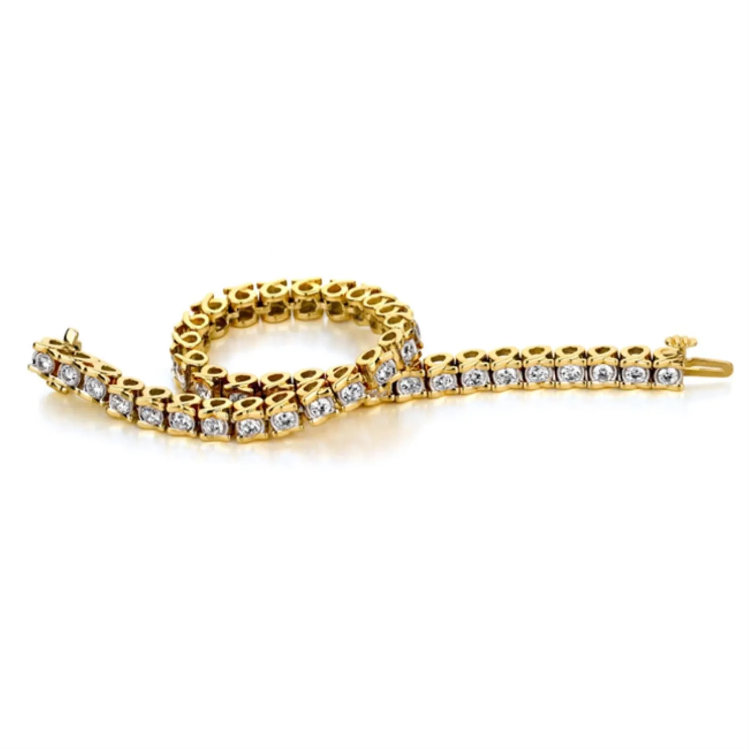 2 CTW Natural Diamond 7-inch Tennis Bracelet in 10KT Yellow Gold