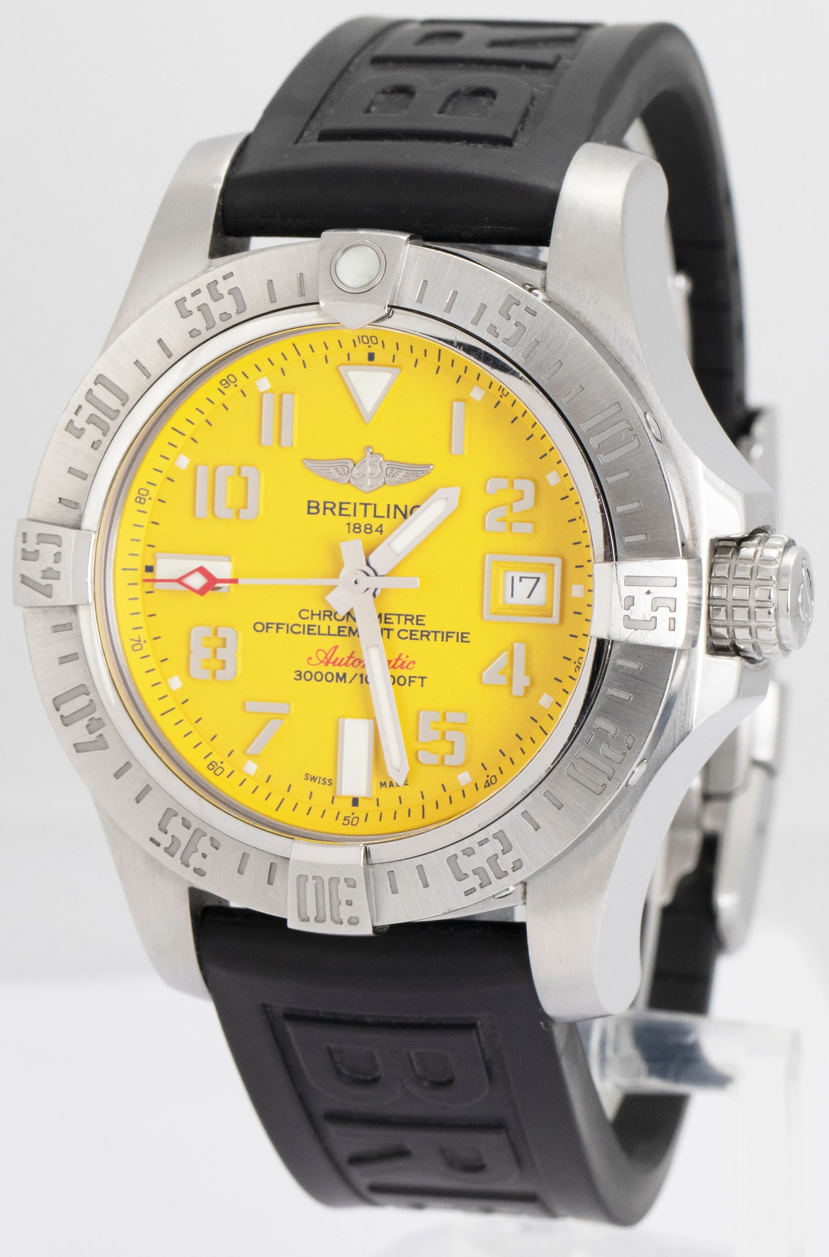 2018 Breitling Avenger II Seawolf Yellow 45mm Automatic Steel Date Watch A17331