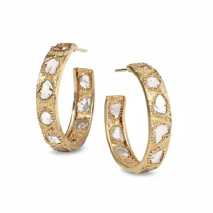 20K Luminosity Diamond Slice Hoop Earrings