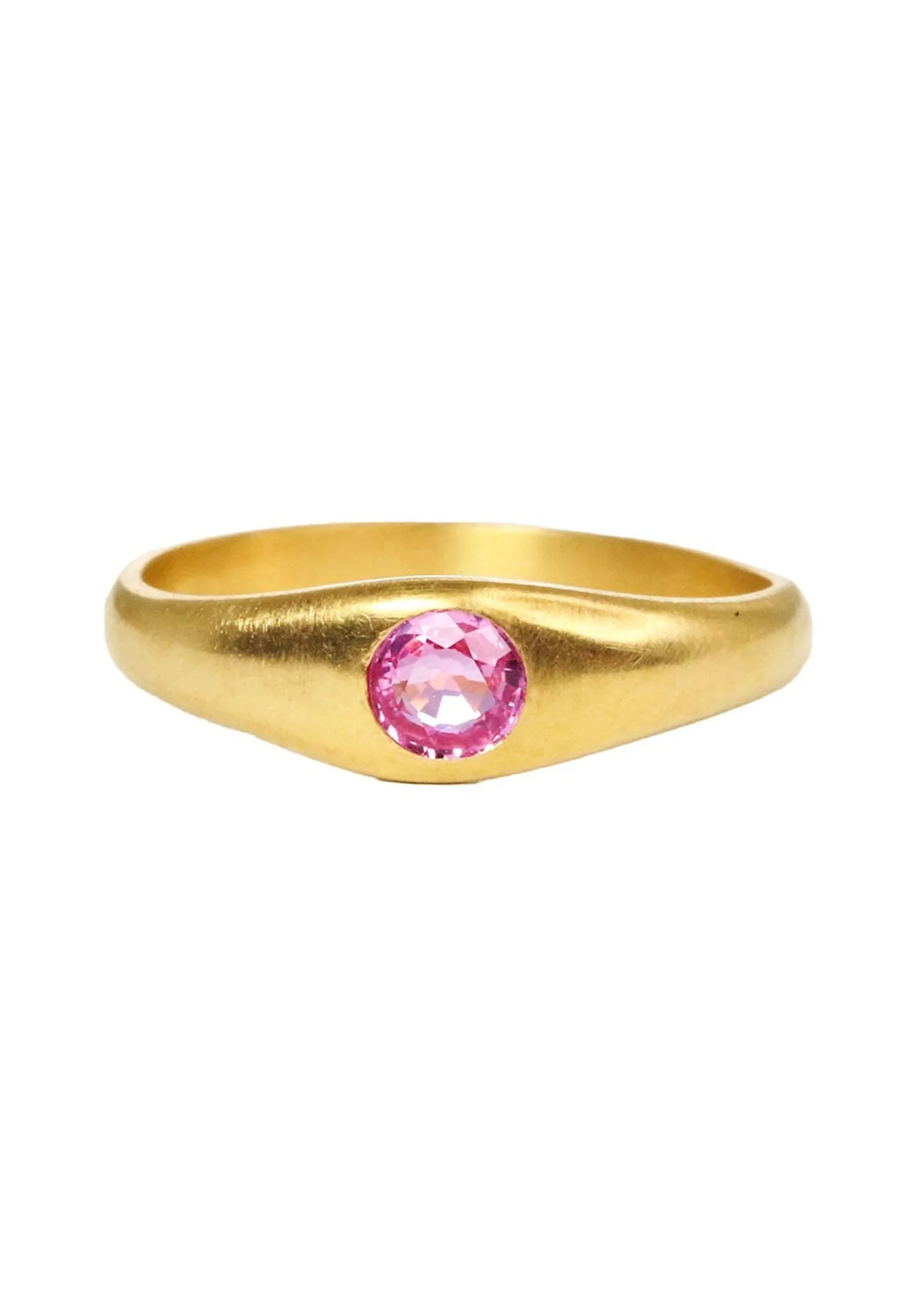 22K Yellow Gold Extra Small Pink Sapphire King Band Ring