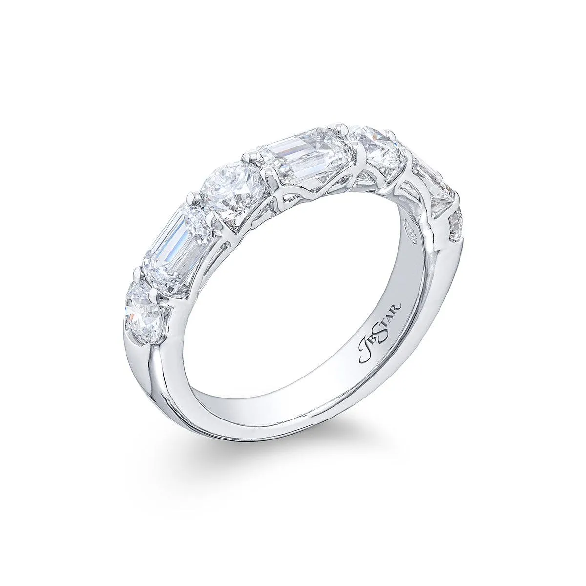 2.56ctw Emerald-Cut and Round Diamond Band