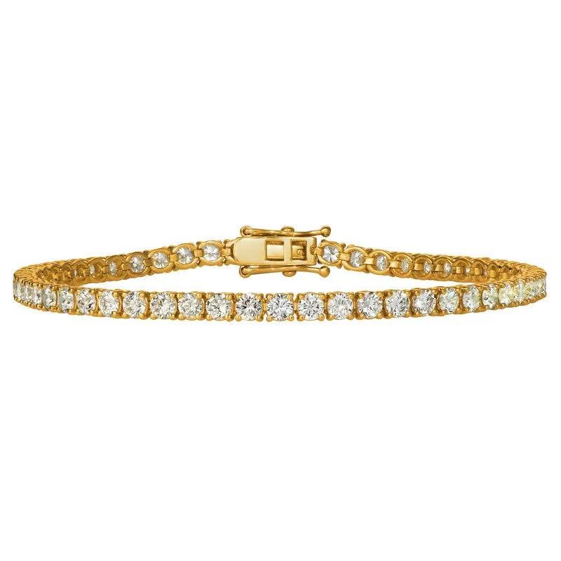 2.79 Carat Natural Diamond Tennis Bracelet 6.5'' G SI 14K Yellow Gold