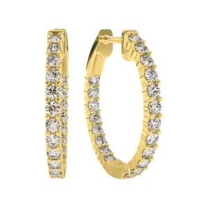 2ctw Lab Grown Diamond In & Out Hoop Earrings