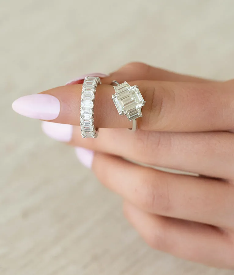 3.63 cttw. Emerald Cut Three-Stone Ring