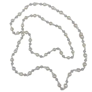 424-01 |WHITE PETITE EDISON PEARL ROPE NECKLACE 46"