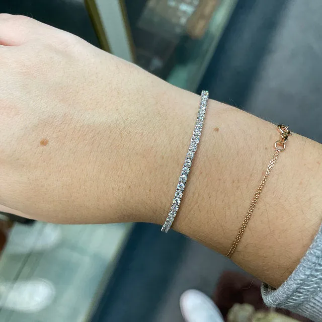 4.57 Carat Natural Diamond Tennis Bracelet G SI 14K White Gold 8''
