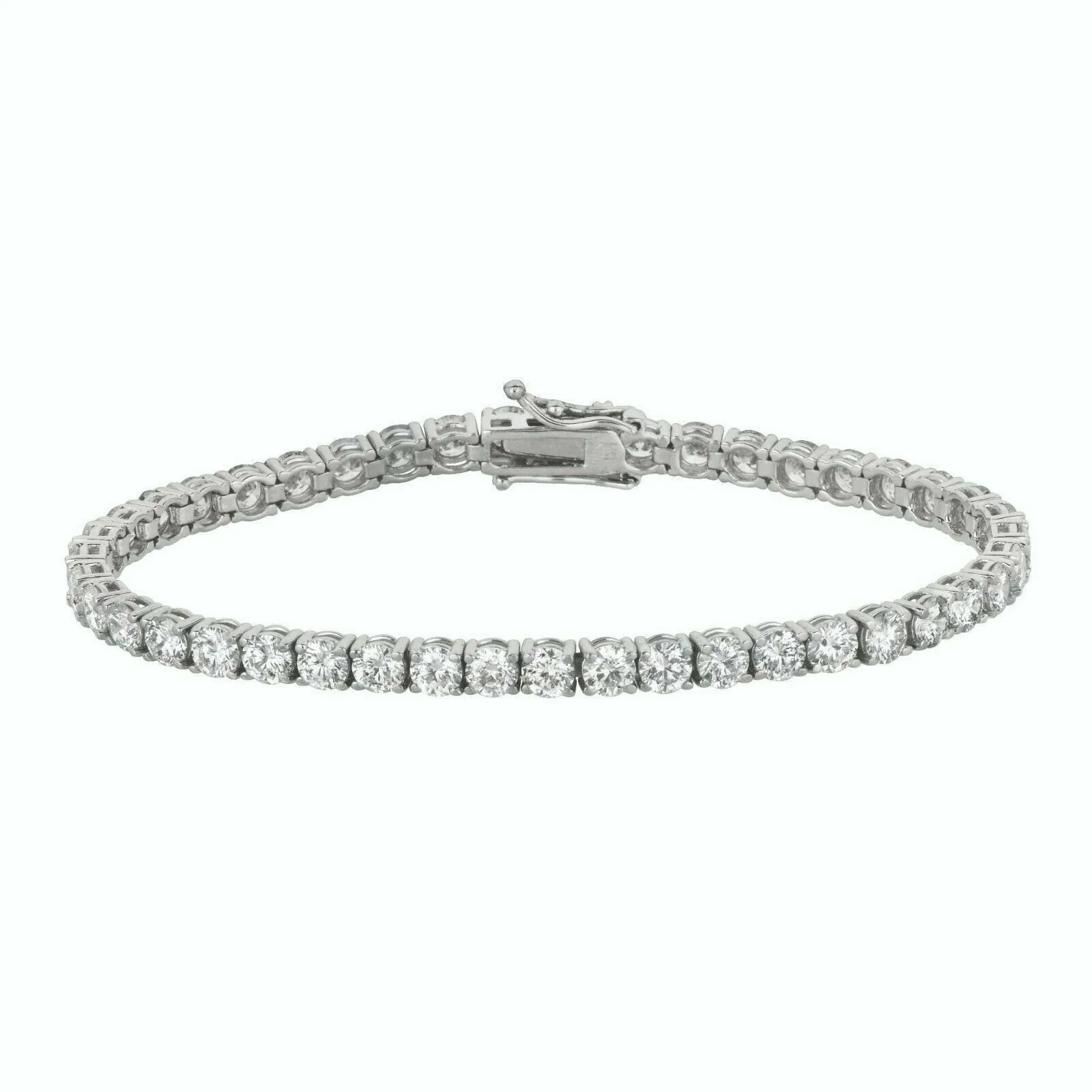 4.57 Carat Natural Diamond Tennis Bracelet G SI 14K White Gold 8''