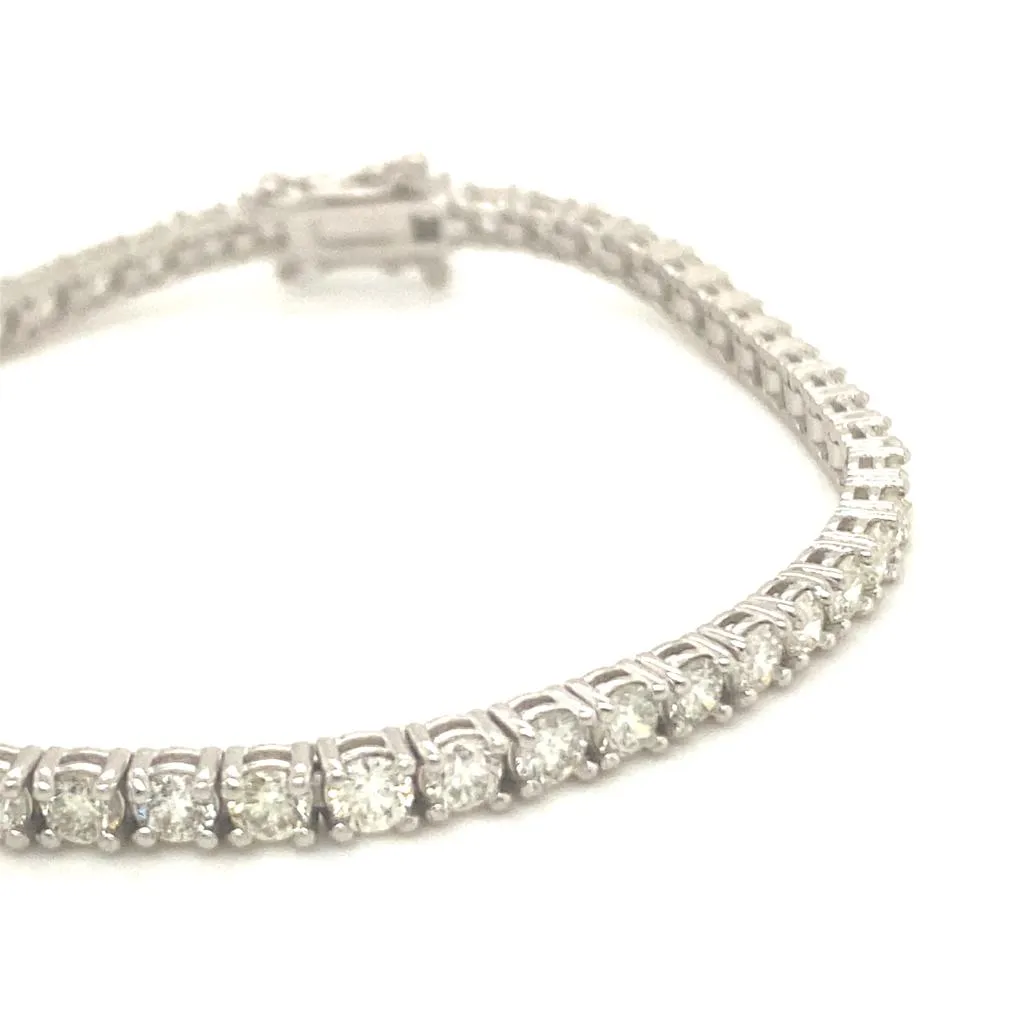 5.00 Carat Natural Diamond Tennis Bracelet G SI 14K White Gold 7'' 53 stones