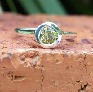 .60ct Golden Wattle Round Cut Sapphire Sterling Silver Ring